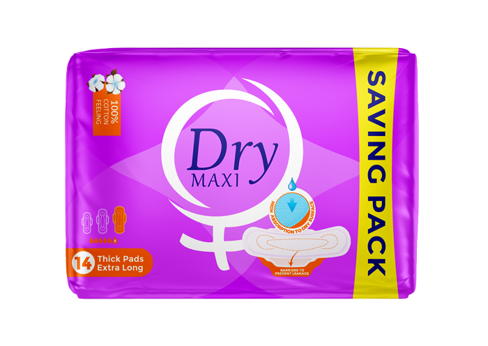 Dry Maxi, SAVING PACK 14 Pads, EXTRA LONG