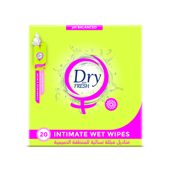 Dry Fresh Feminine Wipes, Musk 20 wipes